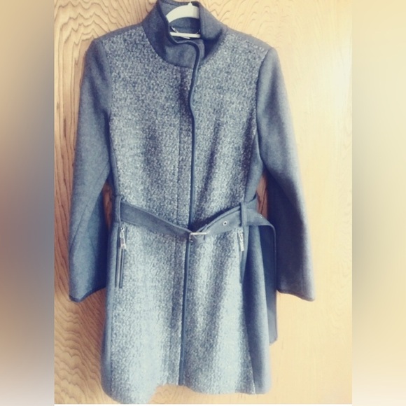 Vince Camuto Gray Wool Blend Trench Coat Size S | Designer Women’s Coat - Picture 1 of 9